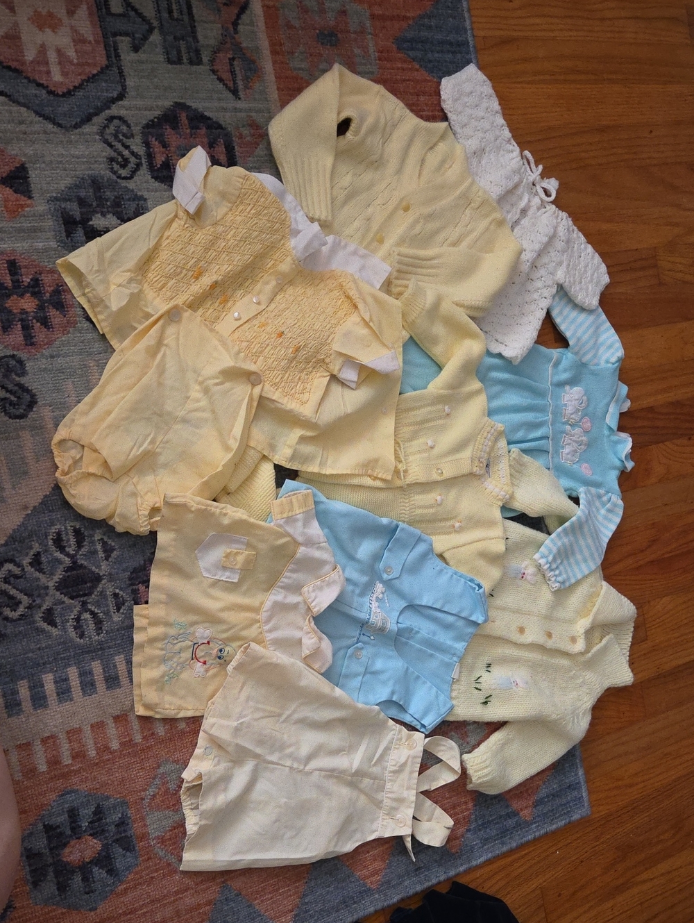 Vintage Pastel Baby Boy Lot 0-9 Months 10 Piece
